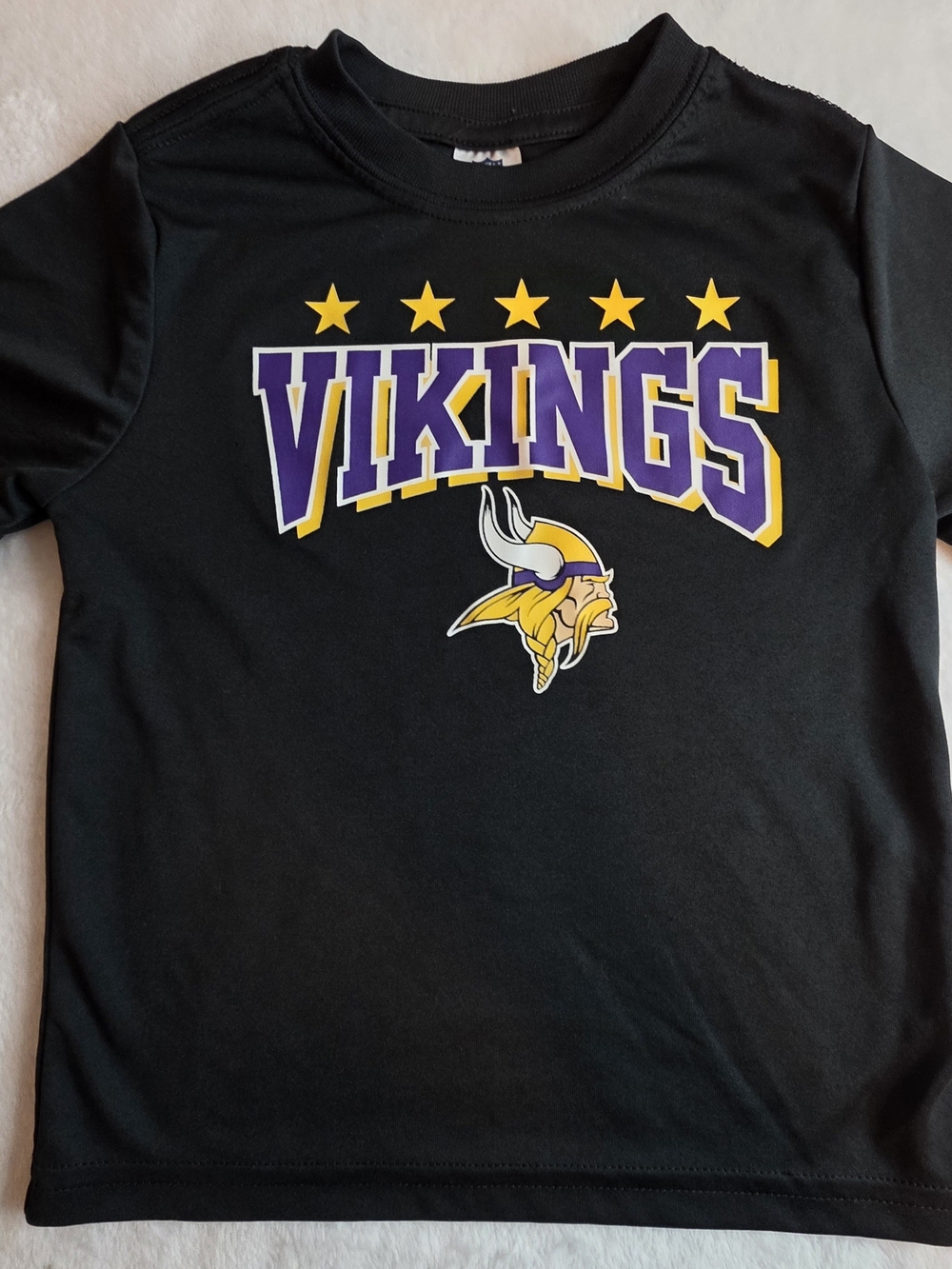 NFL Team Apparel Minnesota Vikings Toddler 4T Black Short Sleeve T-Shirt